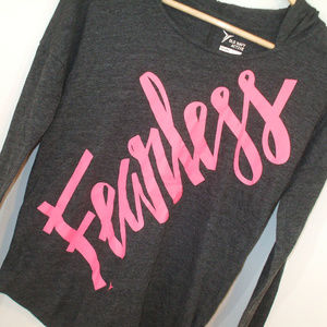 Girl's Old Navy Fearless Hooded Long Sleeve Shirt